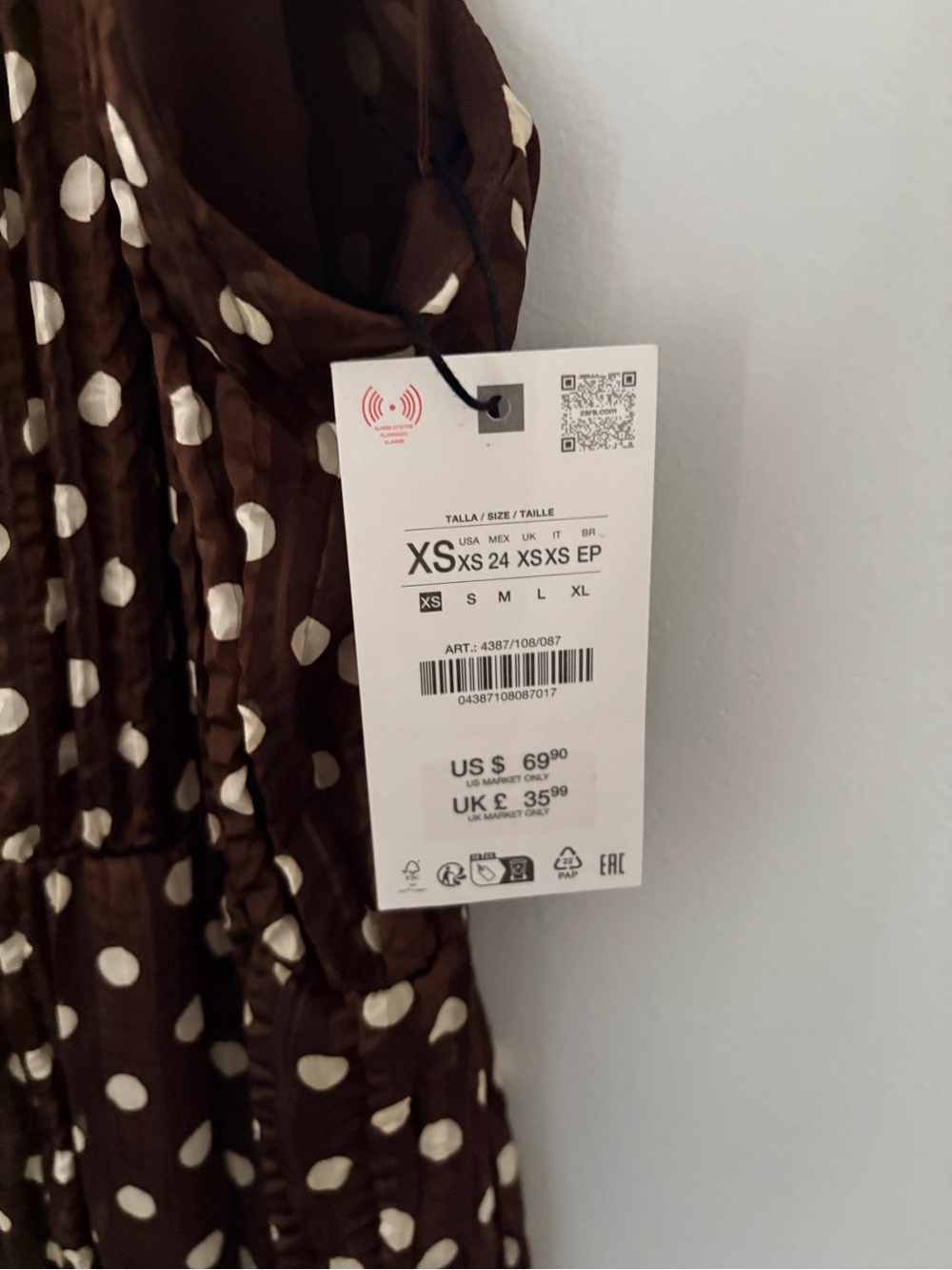 Zara Brown Polka Dot Halter Midi Dress - Picture 12 of 12